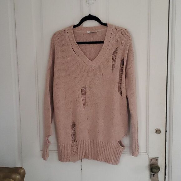 Zara Sweaters - Zara Distressed Vneck Sweater